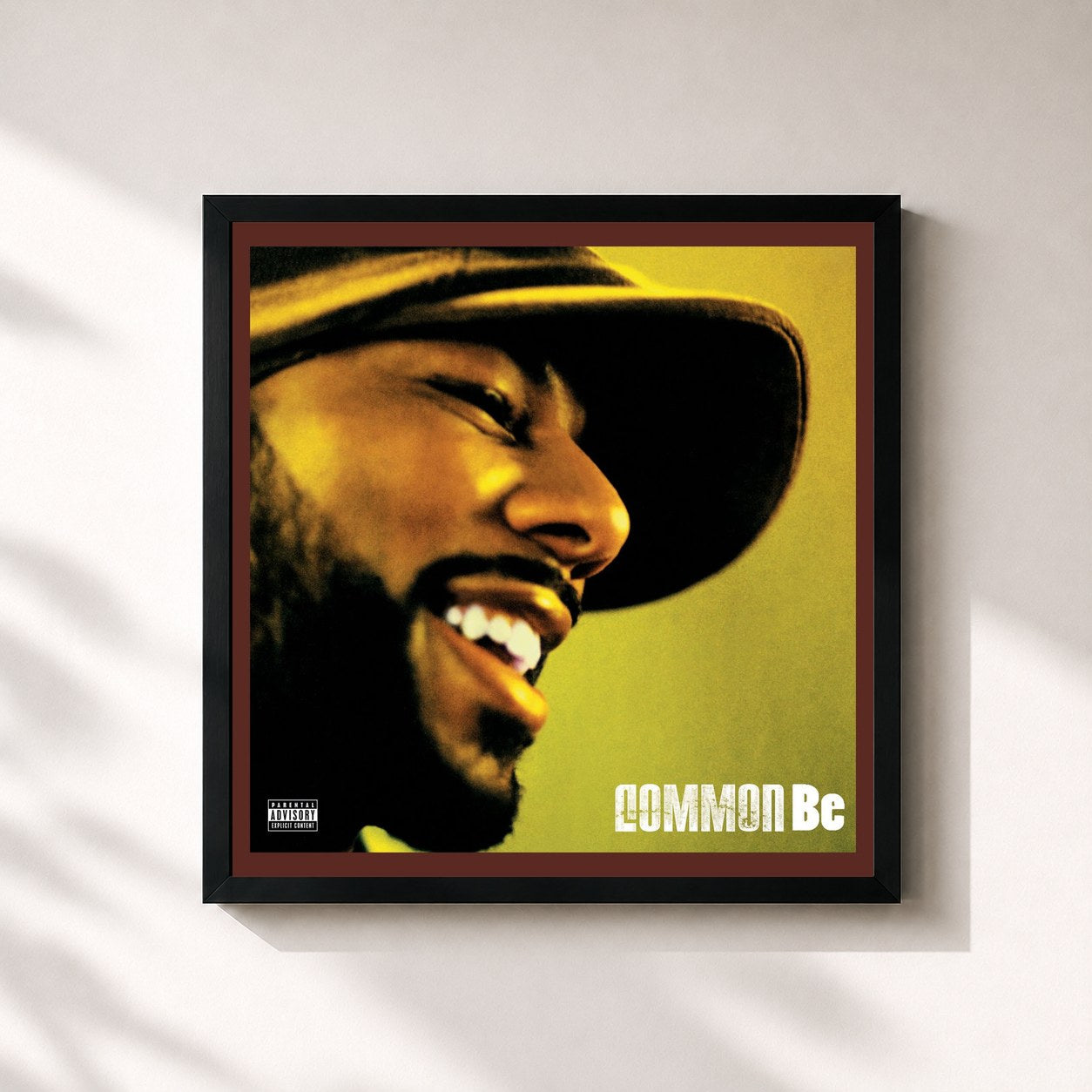 #noir Tableau carré de l'album Be (20th Anniversary) de Common, cadre noir 32x32 cm