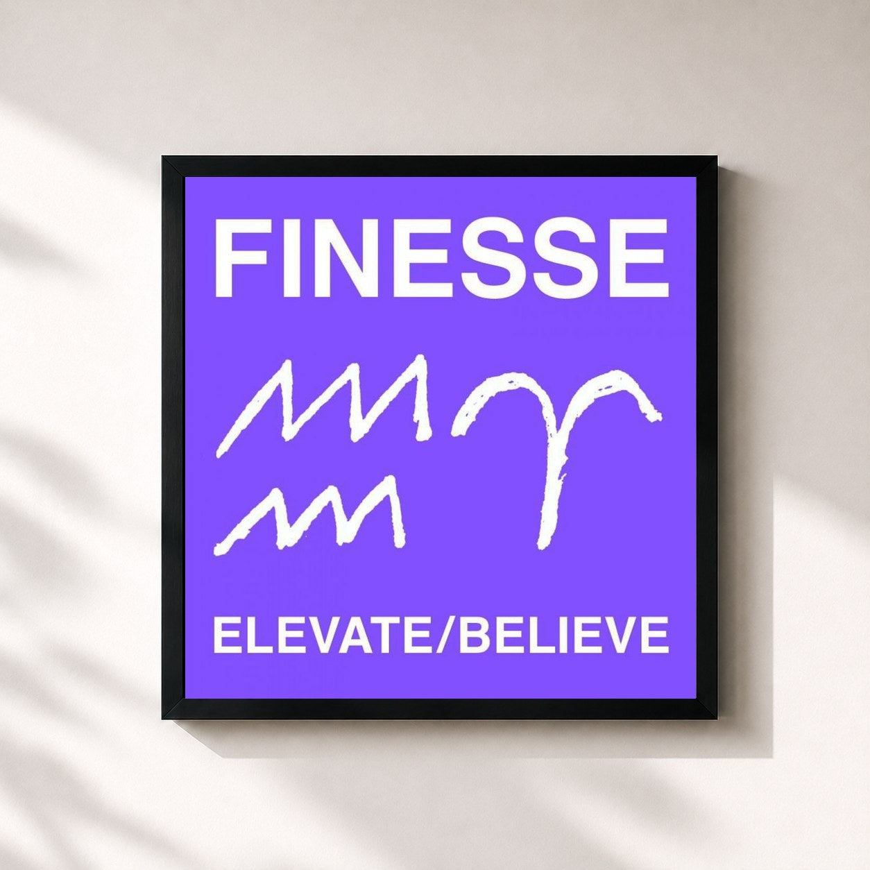 #noir Tableau carré de l'album Elevate de Finesse, cadre noir 32x32 cm