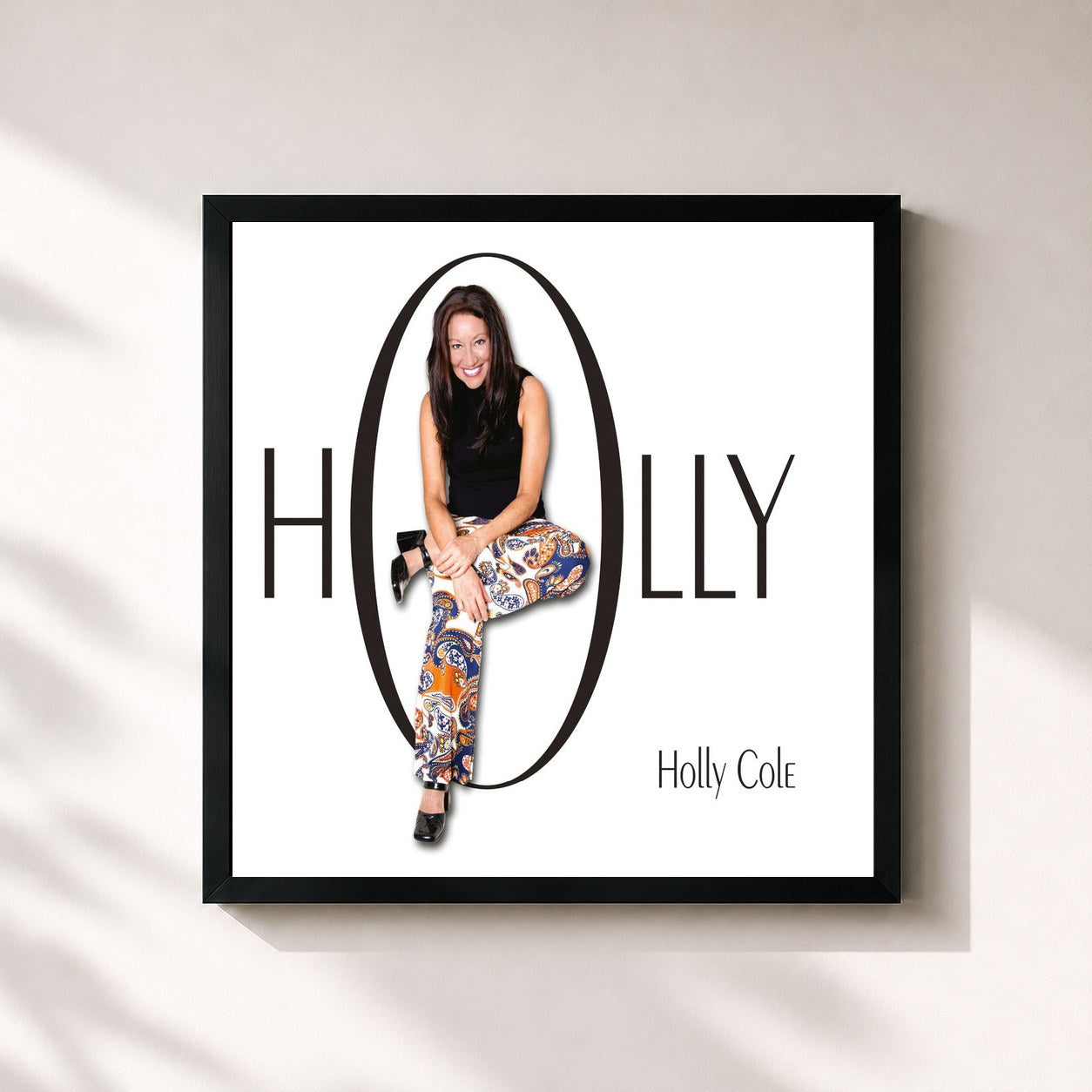 #noir Tableau carré de l'album Holly de Holly Cole, cadre noir 32x32 cm
