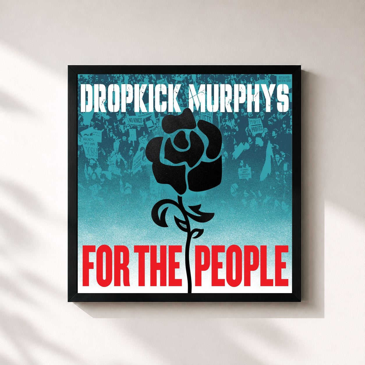 #noir Tableau carré de l'album For The People (Expanded Edition) de Dropkick Murphys, cadre noir 32x32 cm
