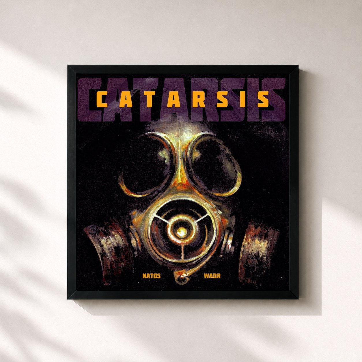#noir Tableau carré de l'album Catarsis de Natos y Waor, cadre noir 32x32 cm