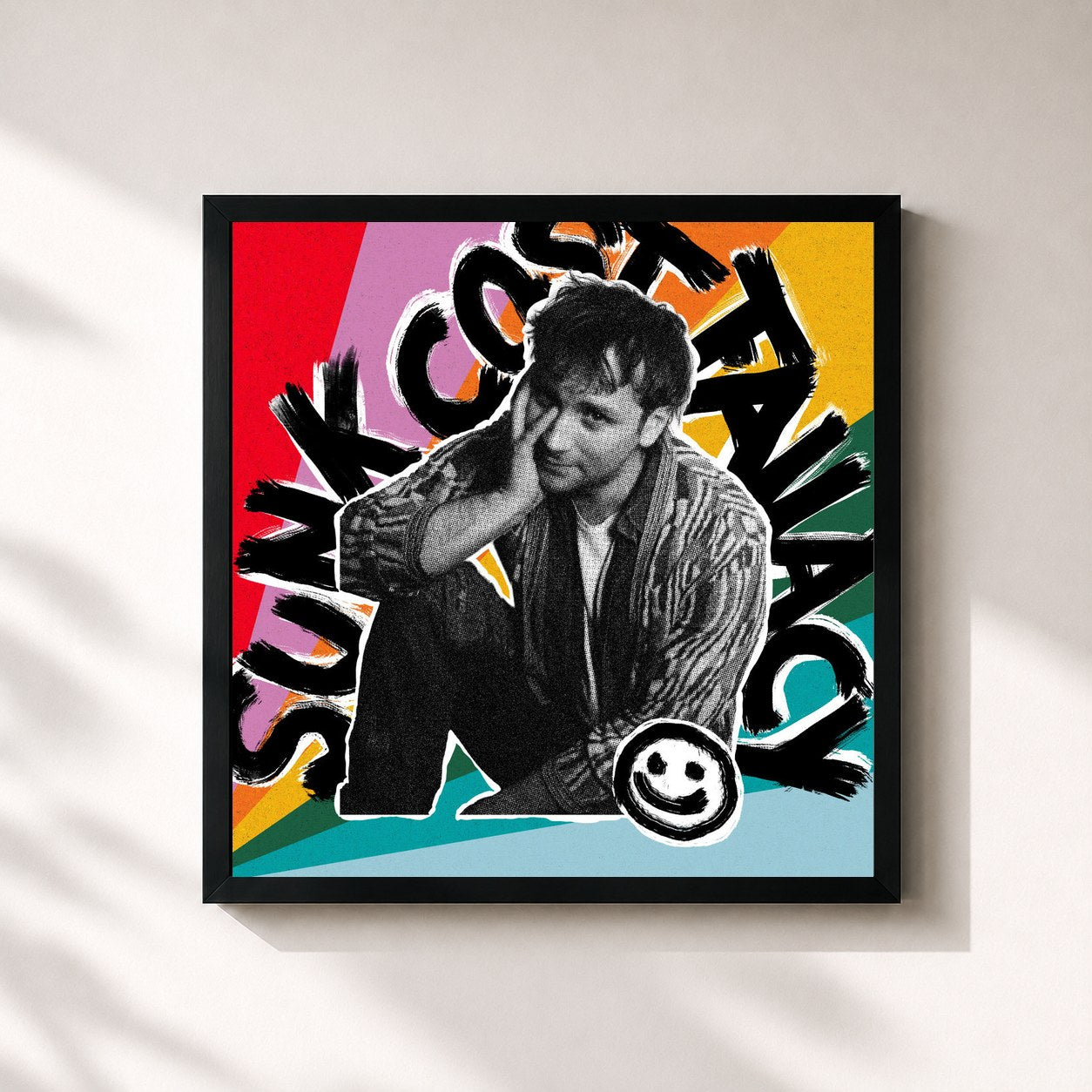 #noir Tableau carré de l'album Sunk Cost Fallacy de Fox Stevenson, cadre noir 32x32 cm