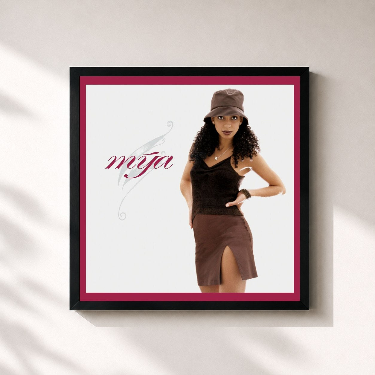 #noir Tableau carré de l'album Mya (Deluxe) de Mýa, cadre noir 32x32 cm