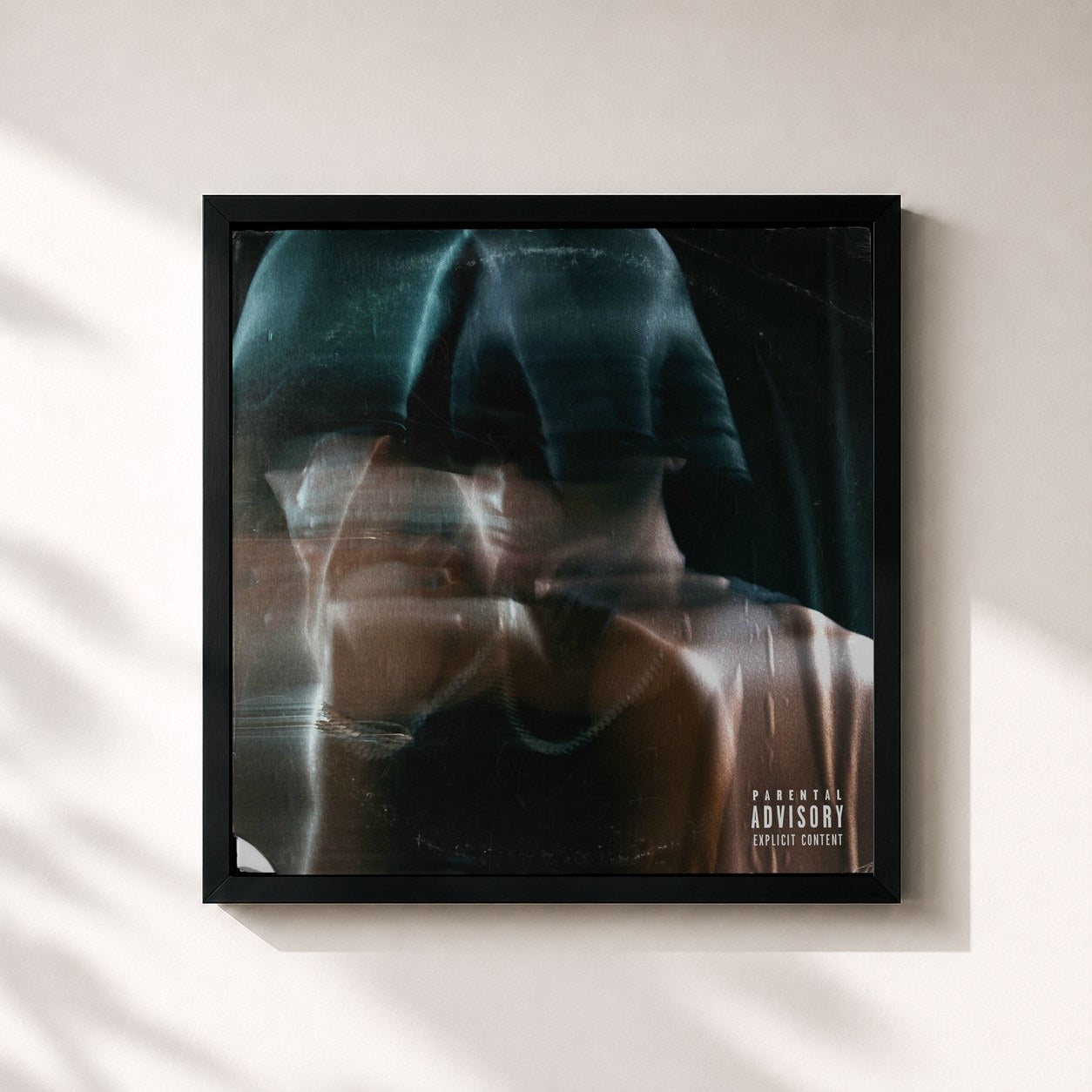 #noir Tableau carré de l'album TBJ V.2 de Faroon, cadre noir 32x32 cm
