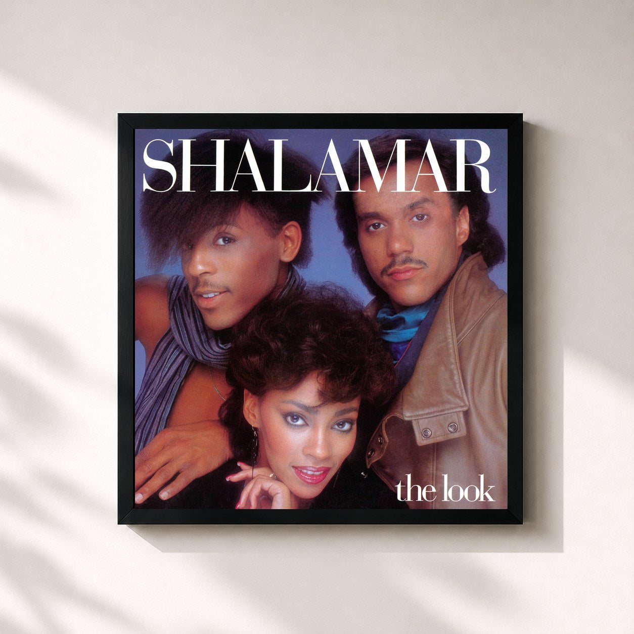 #noir Tableau carré de l'album The Look de Shalamar, cadre noir 32x32 cm