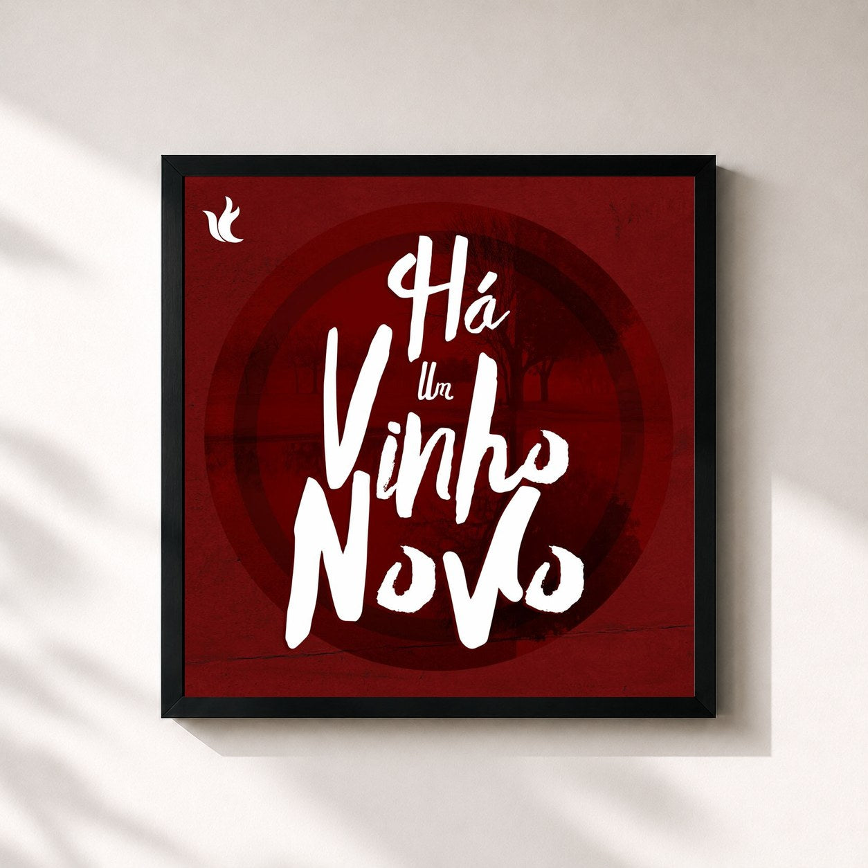 #noir Tableau carré de l'album Há Um Vinho Novo de Ministério Zoe, cadre noir 32x32 cm