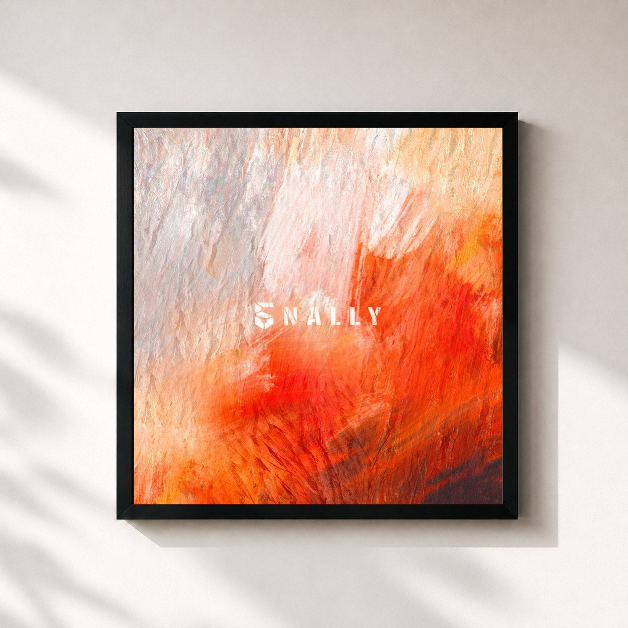 #noir Tableau carré de l'album 5NALLY de AB6IX, cadre noir 32x32 cm