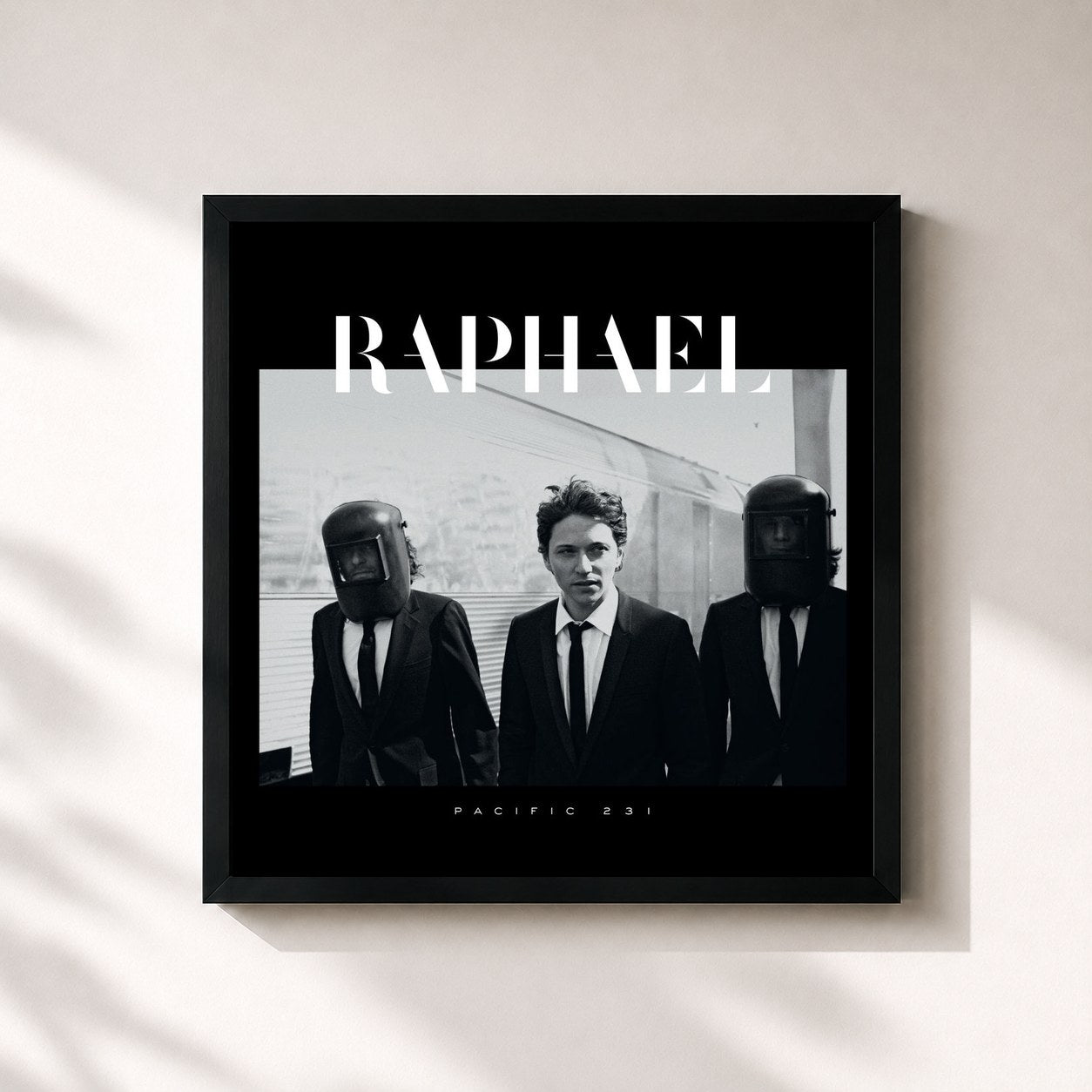 #noir Tableau carré de l'album Pacific 231 (Edition Deluxe) de Raphaël, cadre noir 32x32 cm