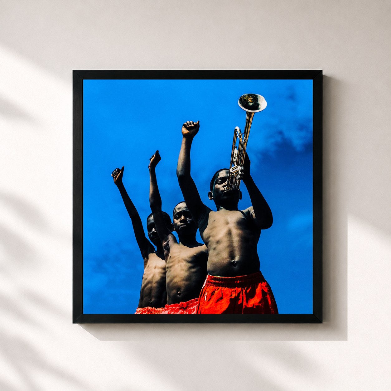 #noir Tableau carré de l'album A Beautiful Revolution (Pt 1) de Common, cadre noir 32x32 cm