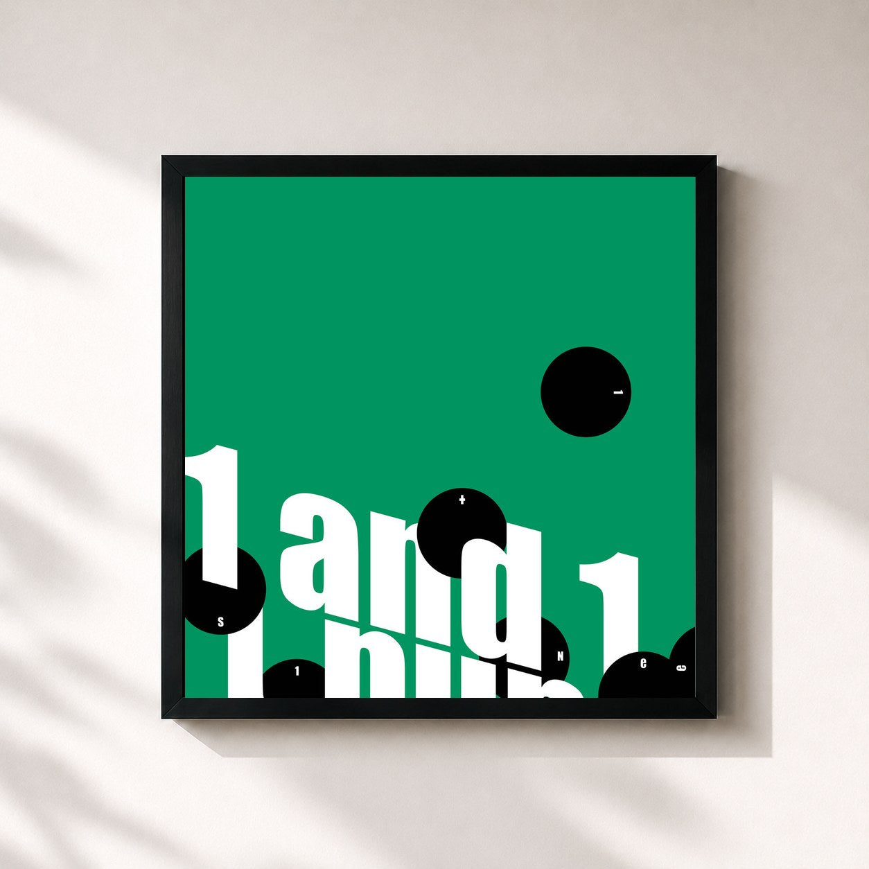 #noir Tableau carré de l'album 1 and 1 - The 5th Album Repackage de SHINee, cadre noir 32x32 cm
