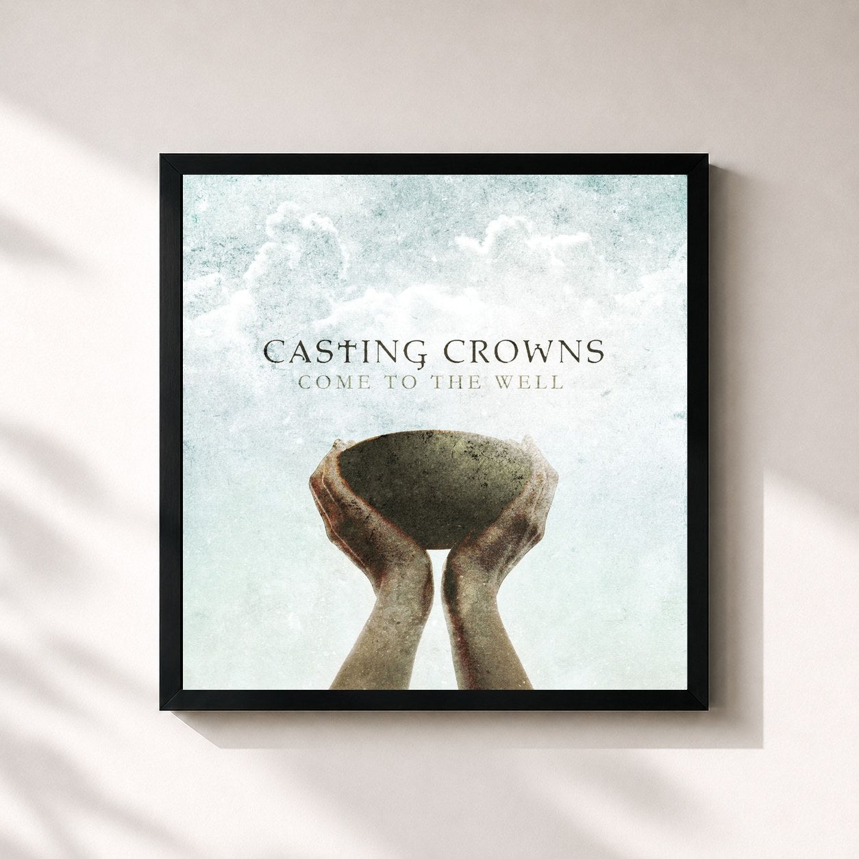 #noir Tableau carré de l'album Come To The Well de Casting Crowns, cadre noir 32x32 cm