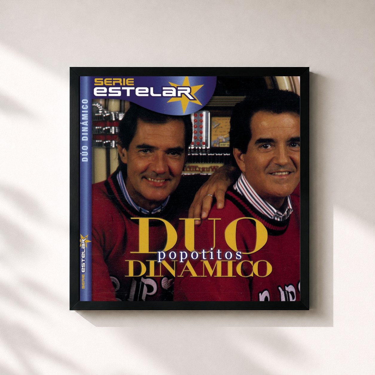 #noir Tableau carré de l'album Popotitos de Duo Dinamico, cadre noir 32x32 cm