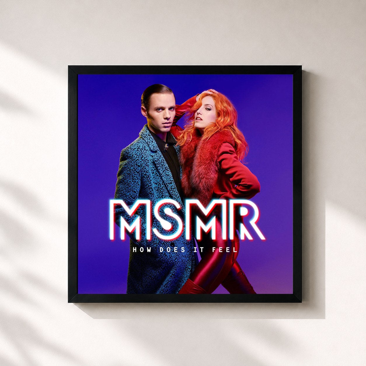 #noir Tableau carré de l'album How Does It Feel de Ms Mr, cadre noir 32x32 cm