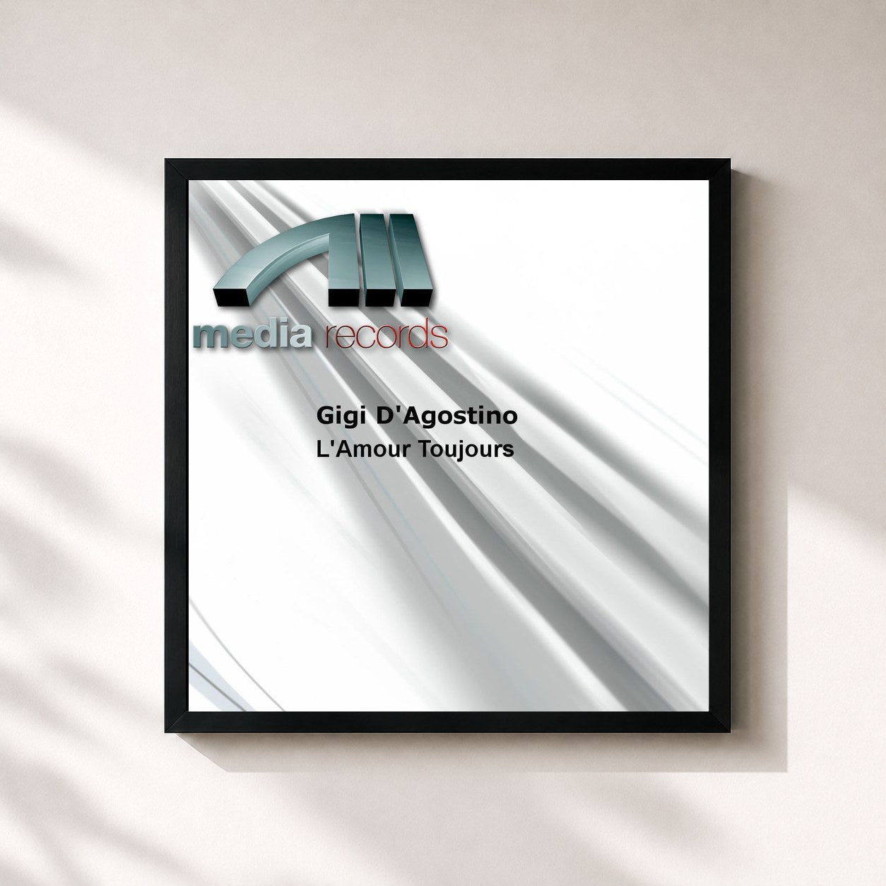 #noir Tableau carré de l'album Gigi D'Agostino - L'Amour Toujours (MP3 Album) de Gigi D'Agostino, cadre noir 32x32 cm
