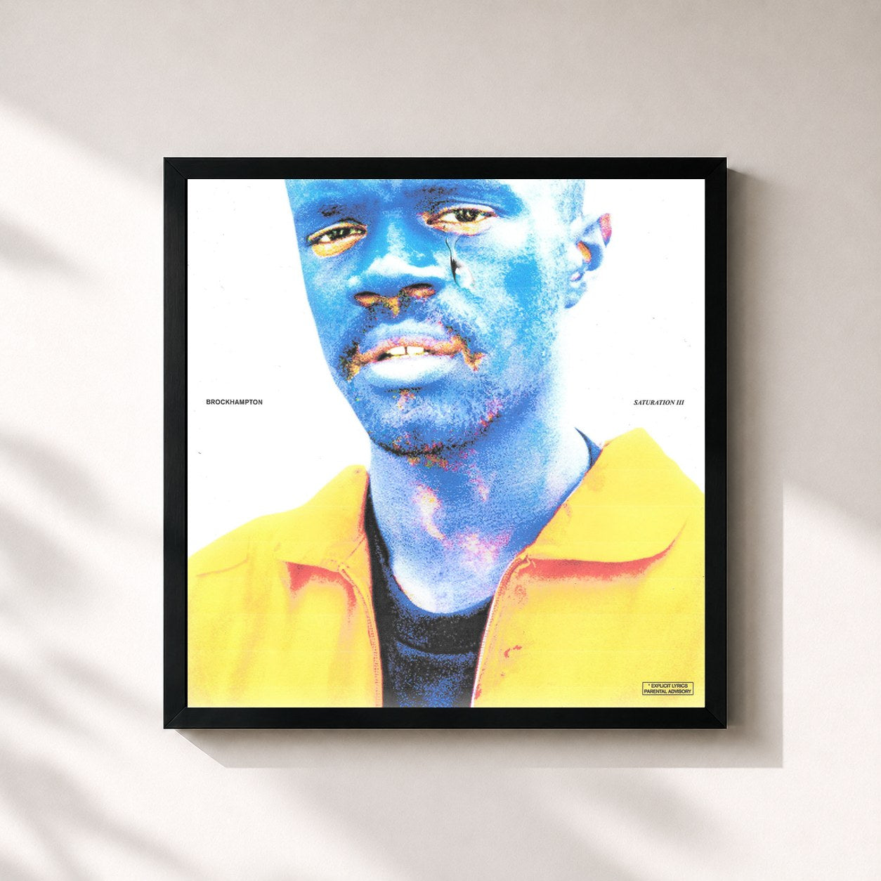 #noir Tableau carré de l'album SATURATION III de BROCKHAMPTON, cadre noir 32x32 cm