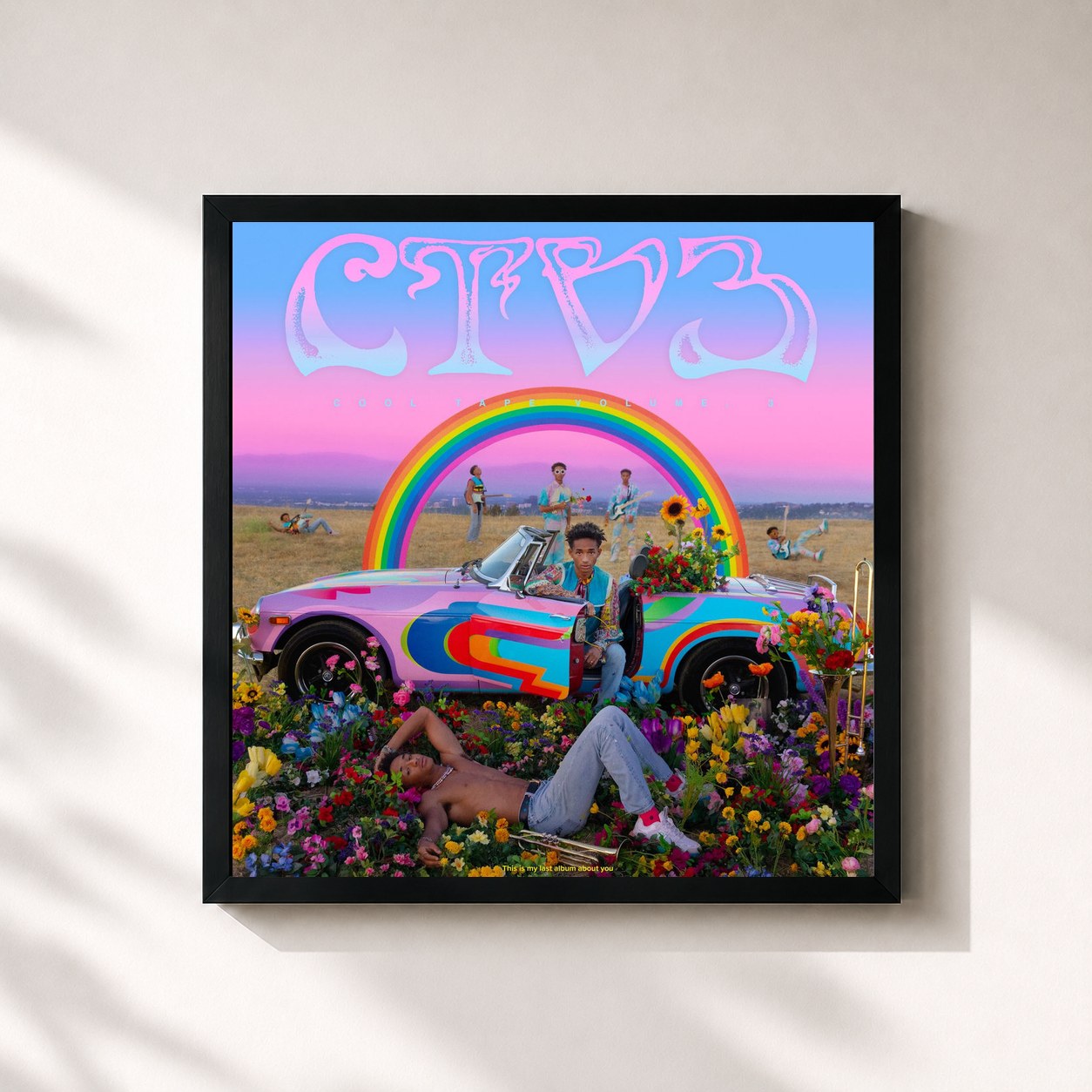 #noir Tableau carré de l'album CTV3: Cool Tape Vol. 3 de Jaden, cadre noir 32x32 cm