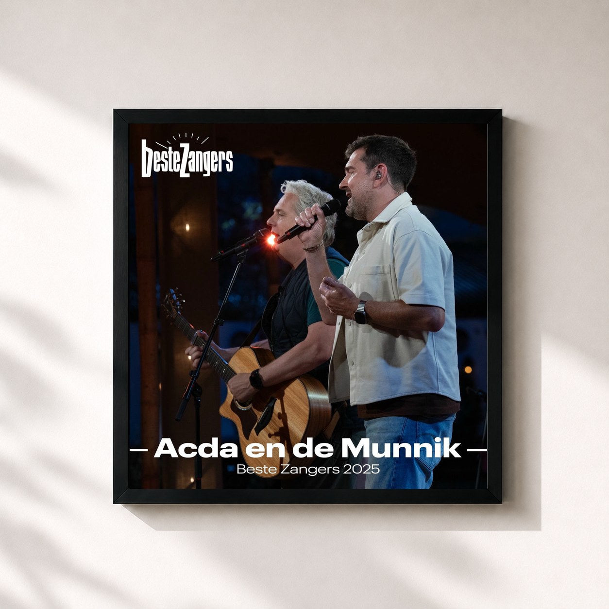 #noir Tableau carré de l'album Beste Zangers 2025 (Acda en de Munnik) de Acda en de Munnik, cadre noir 32x32 cm