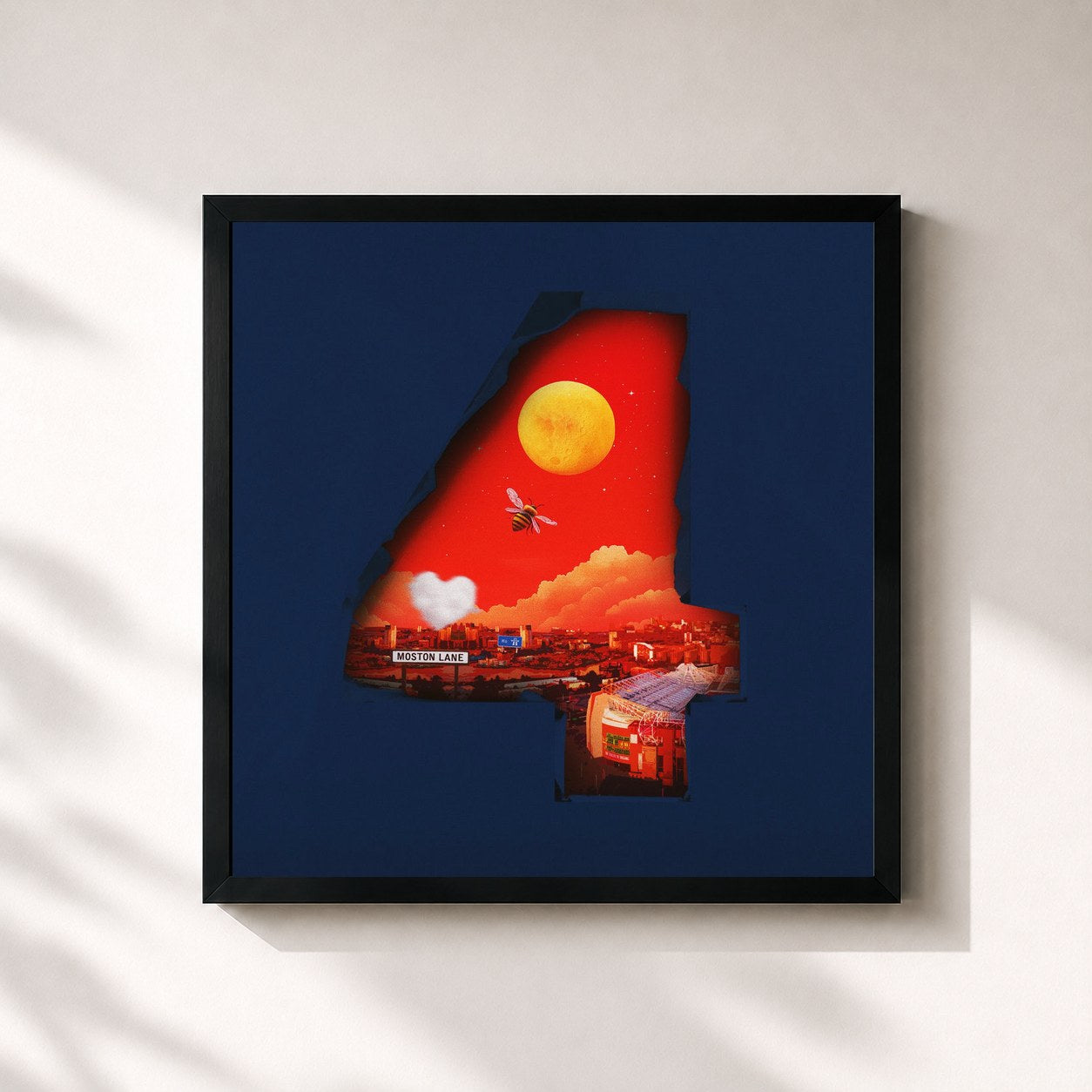 #noir Tableau carré de l'album 4 (Deluxe) de Aitch, cadre noir 32x32 cm