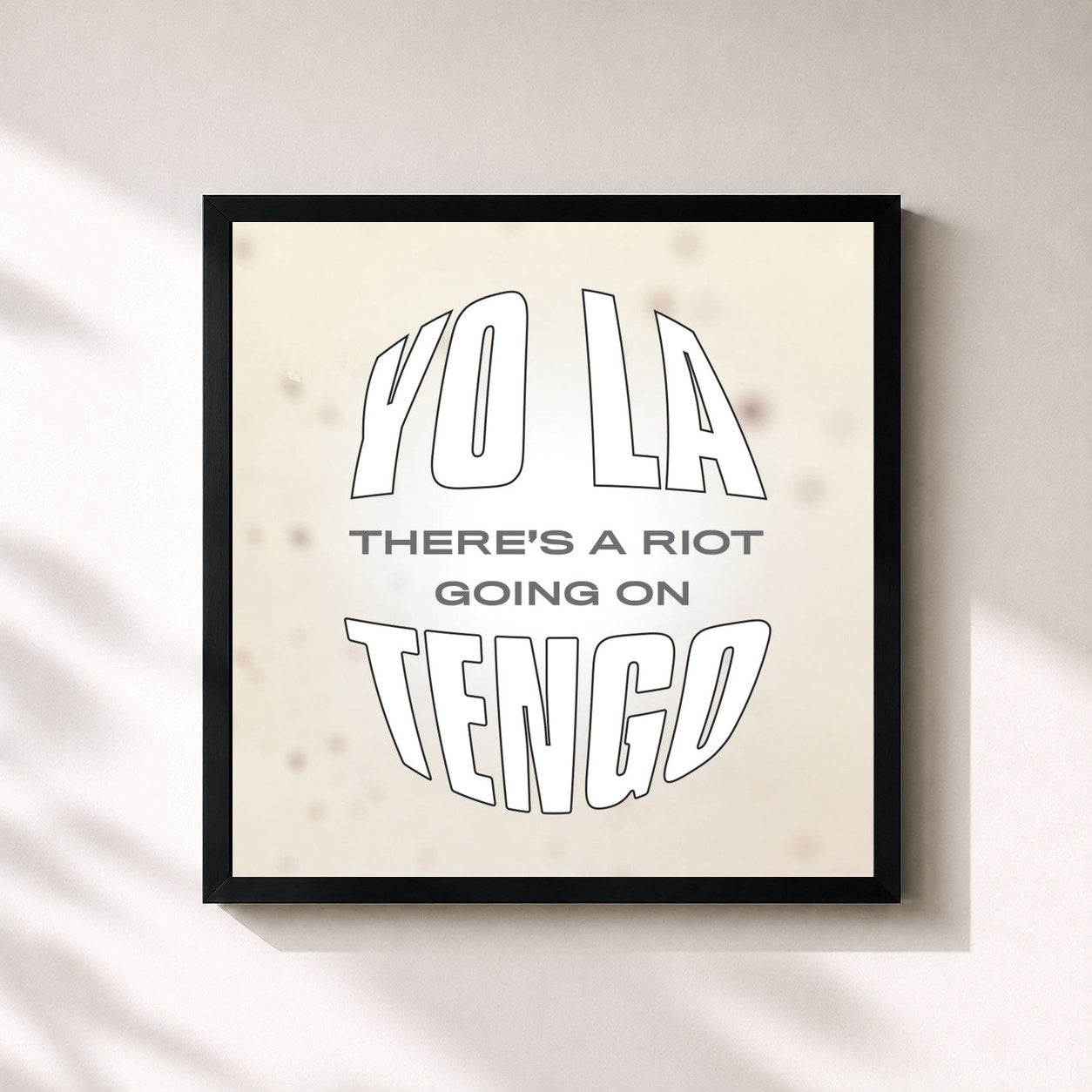 #noir Tableau carré de l'album There's A Riot Going On de Yo La Tengo, cadre noir 32x32 cm