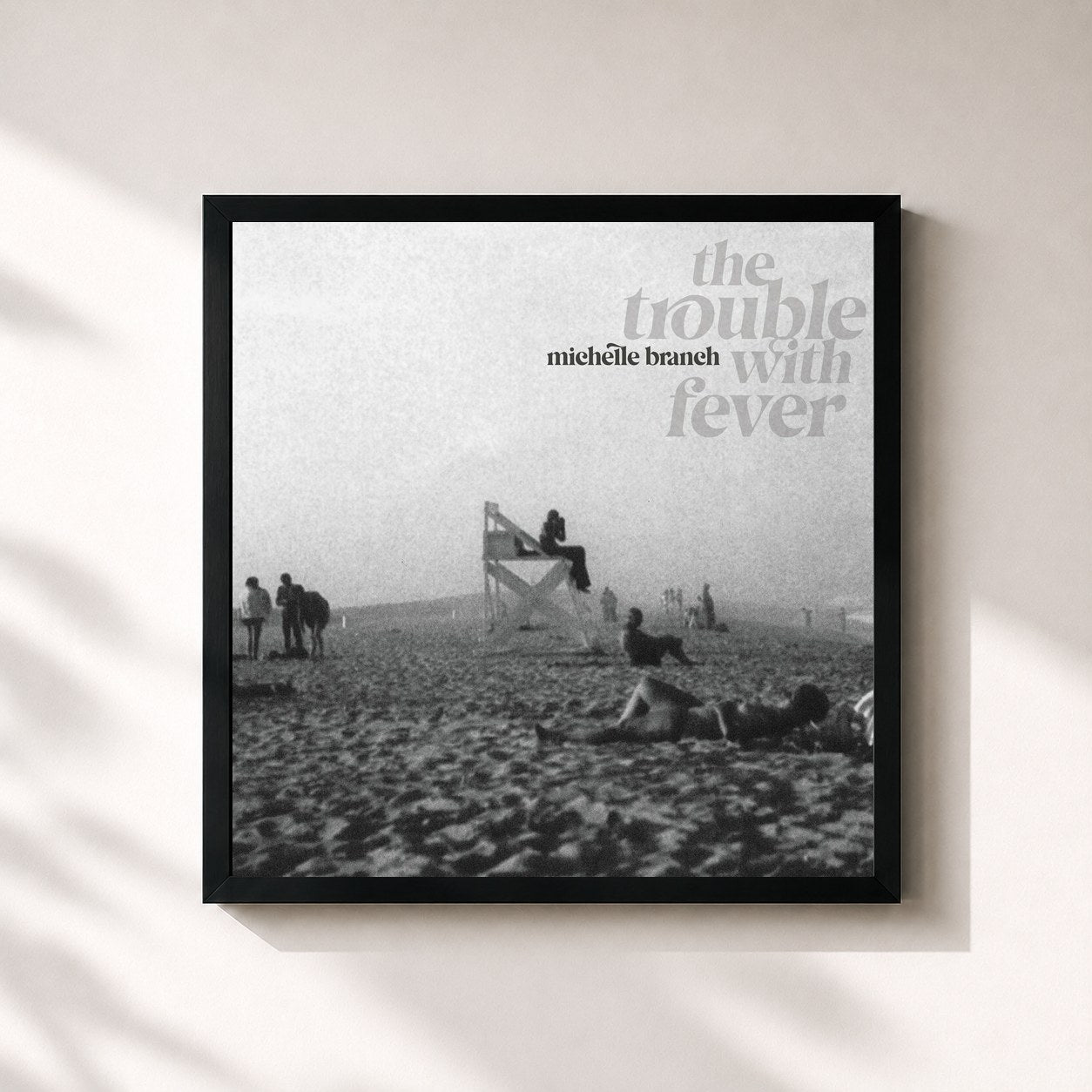 #noir Tableau carré de l'album The Trouble With Fever de Michelle Branch, cadre noir 32x32 cm