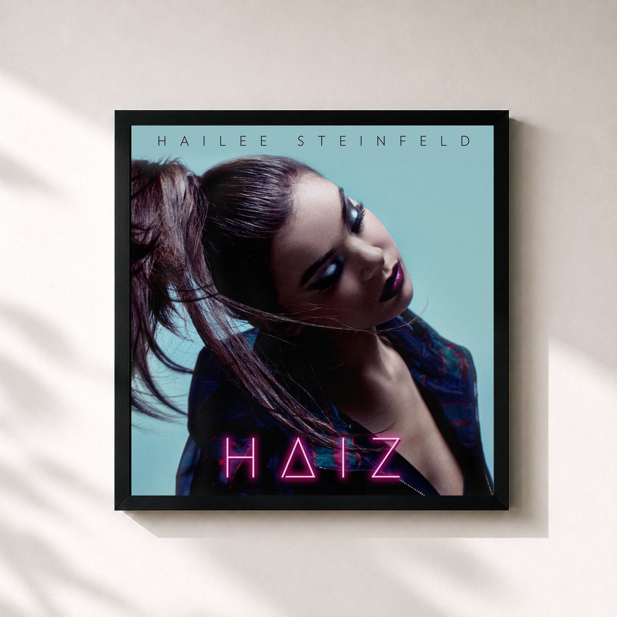 #noir Tableau carré de l'album HAIZ de Hailee Steinfeld, cadre noir 32x32 cm