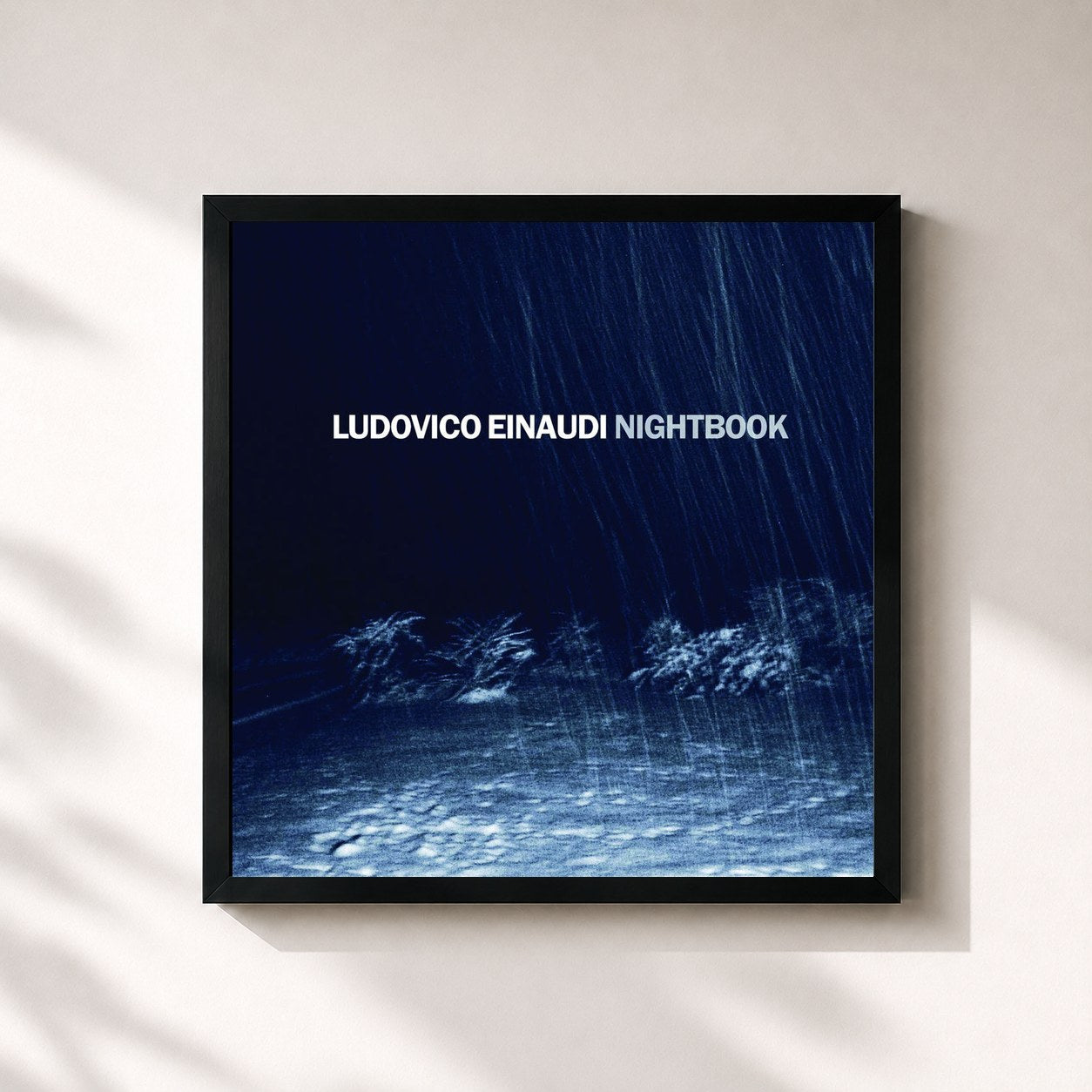 #noir Tableau carré de l'album Nightbook (Exclusive) de Ludovico Einaudi, cadre noir 32x32 cm