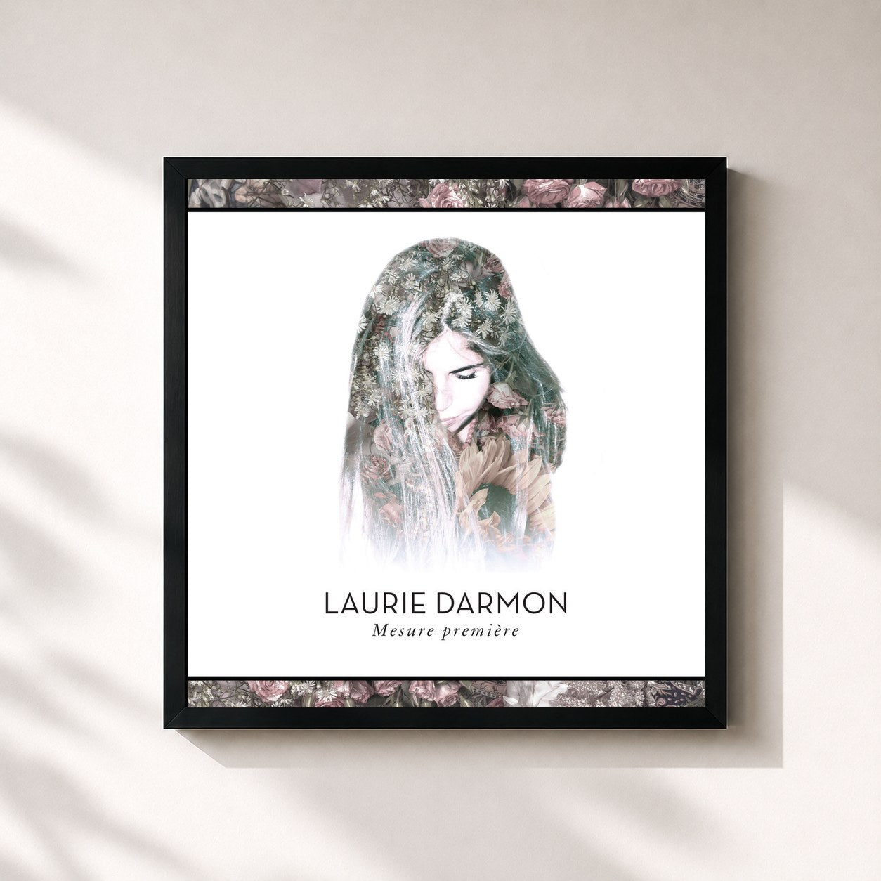 #noir Tableau carré de l'album Mesure première de Laurie Darmon, cadre noir 32x32 cm
