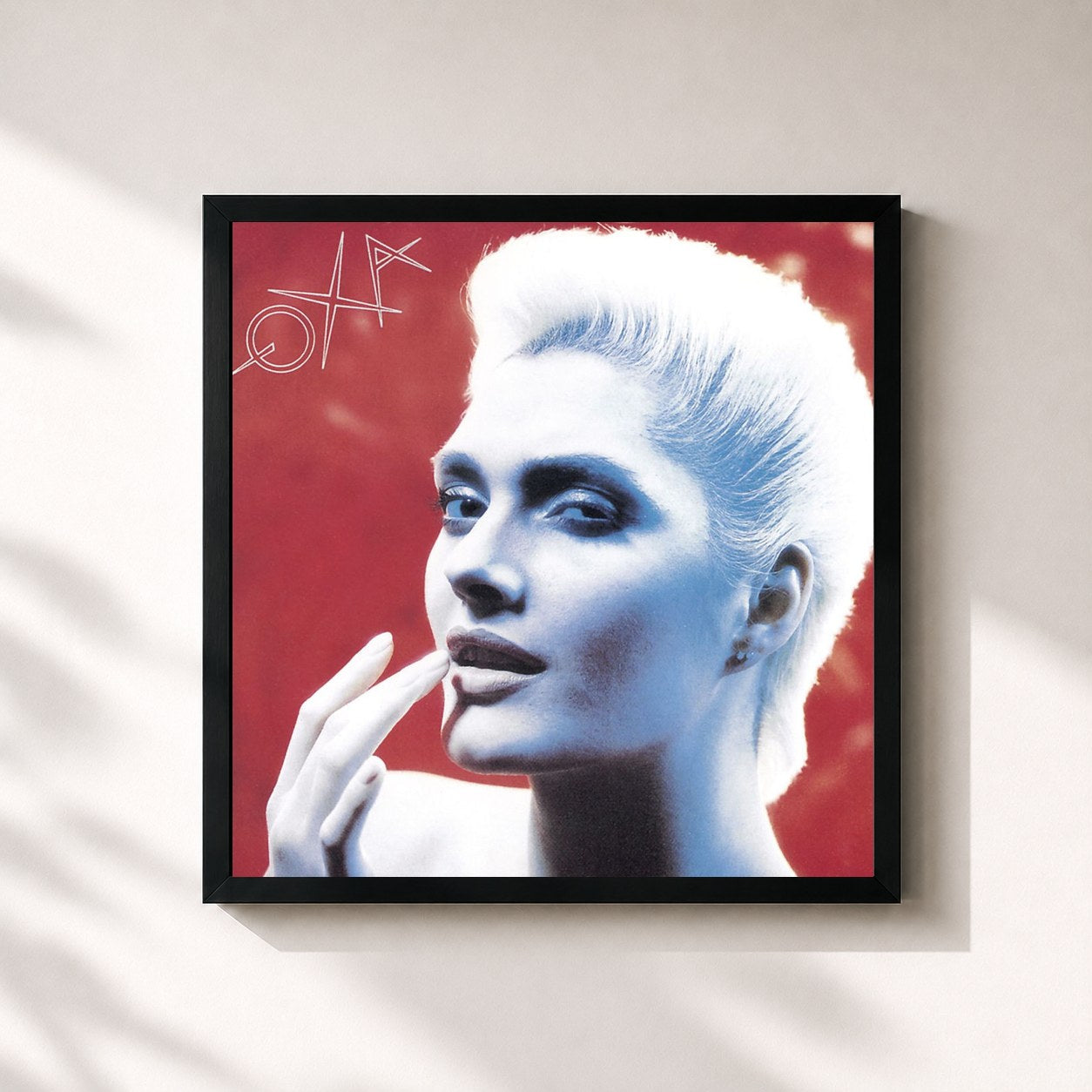 #noir Tableau carré de l'album Oxa de Anna Oxa, cadre noir 32x32 cm