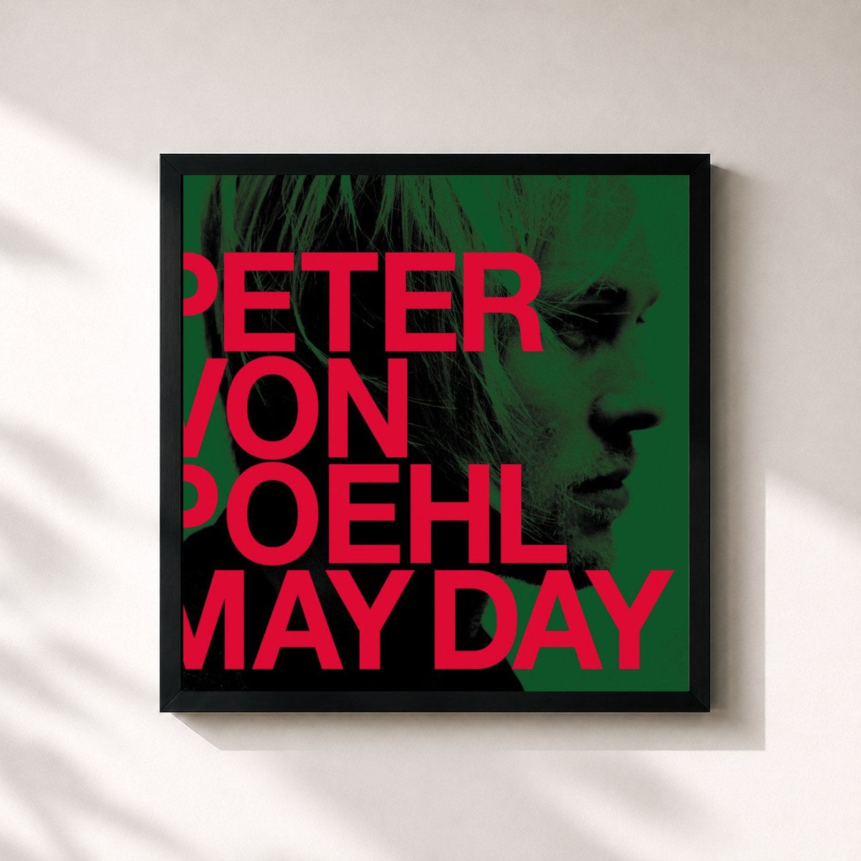 #noir Tableau carré de l'album May Day de Peter von Poehl, cadre noir 32x32 cm