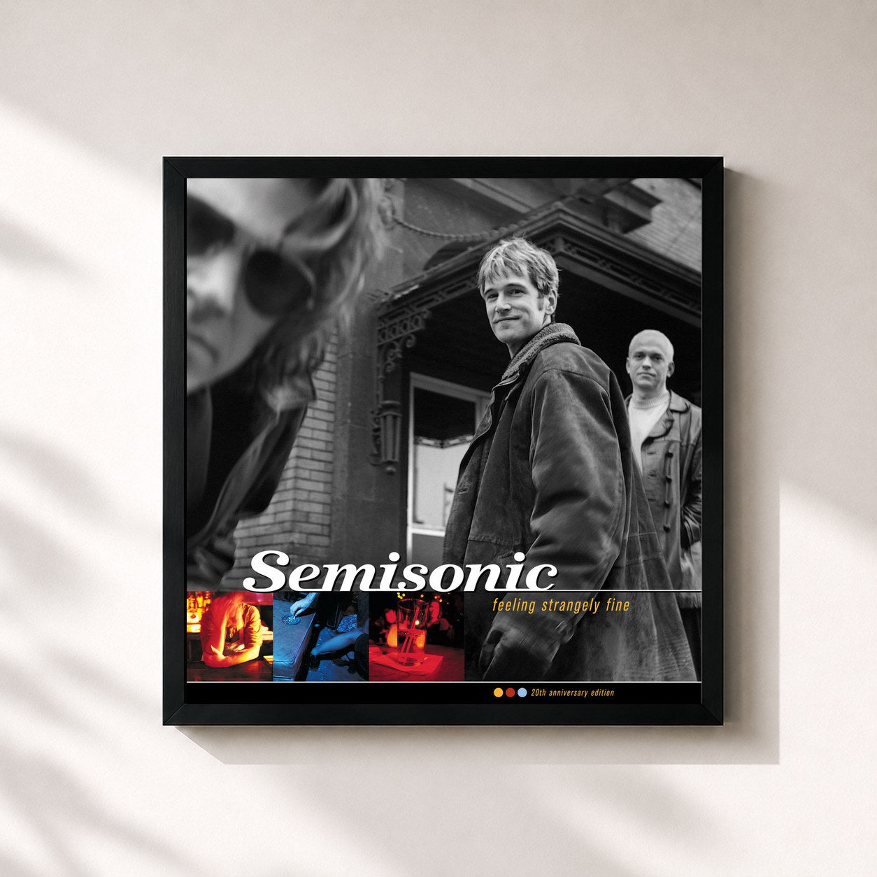 #noir Tableau carré de l'album Feeling Strangely Fine (20th Anniversary Edition) de Semisonic, cadre noir 32x32 cm