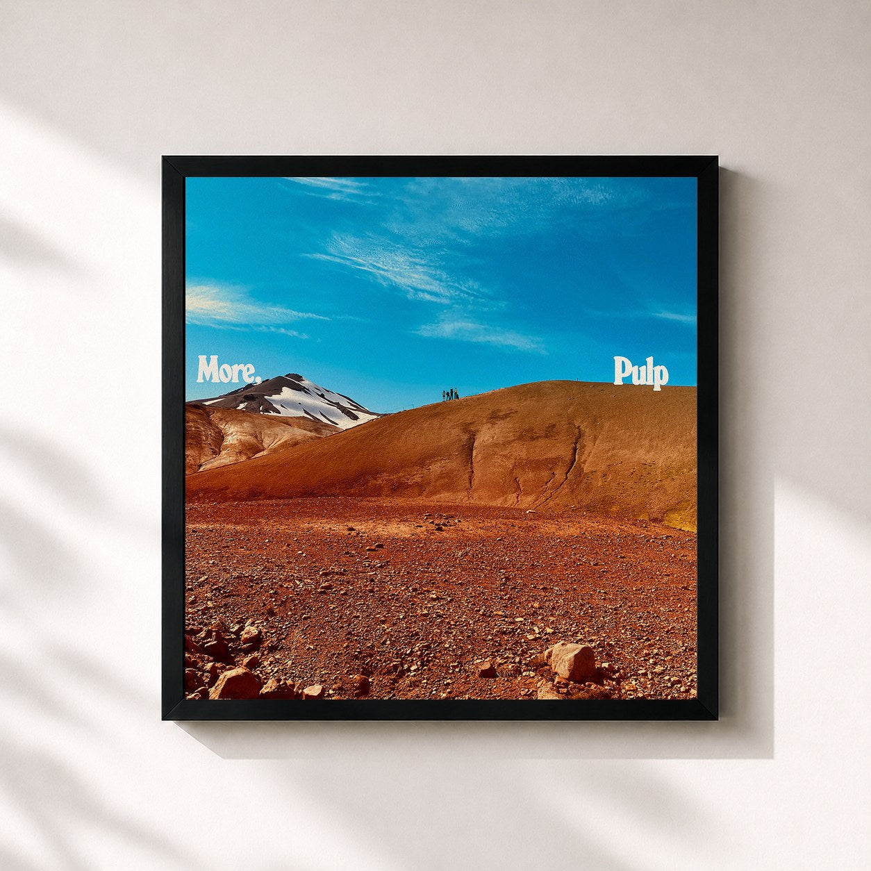 #noir Tableau carré de l'album More de Pulp, cadre noir 32x32 cm
