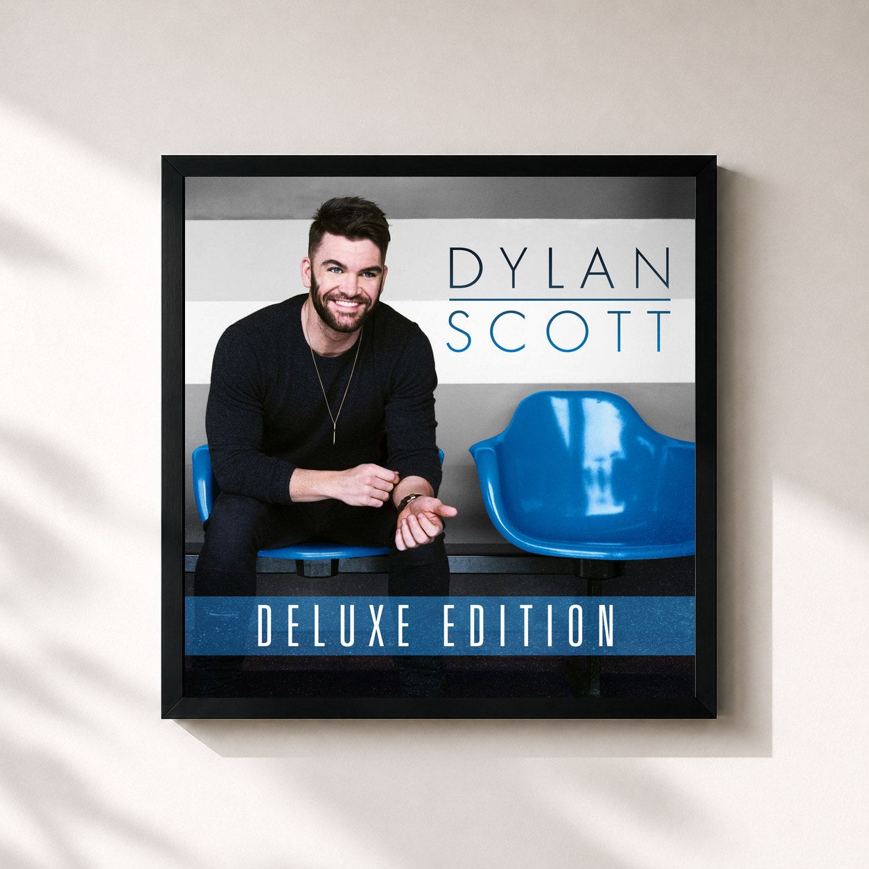 #noir Tableau carré de l'album Dylan Scott (Deluxe Edition) de Dylan Scott, cadre noir 32x32 cm