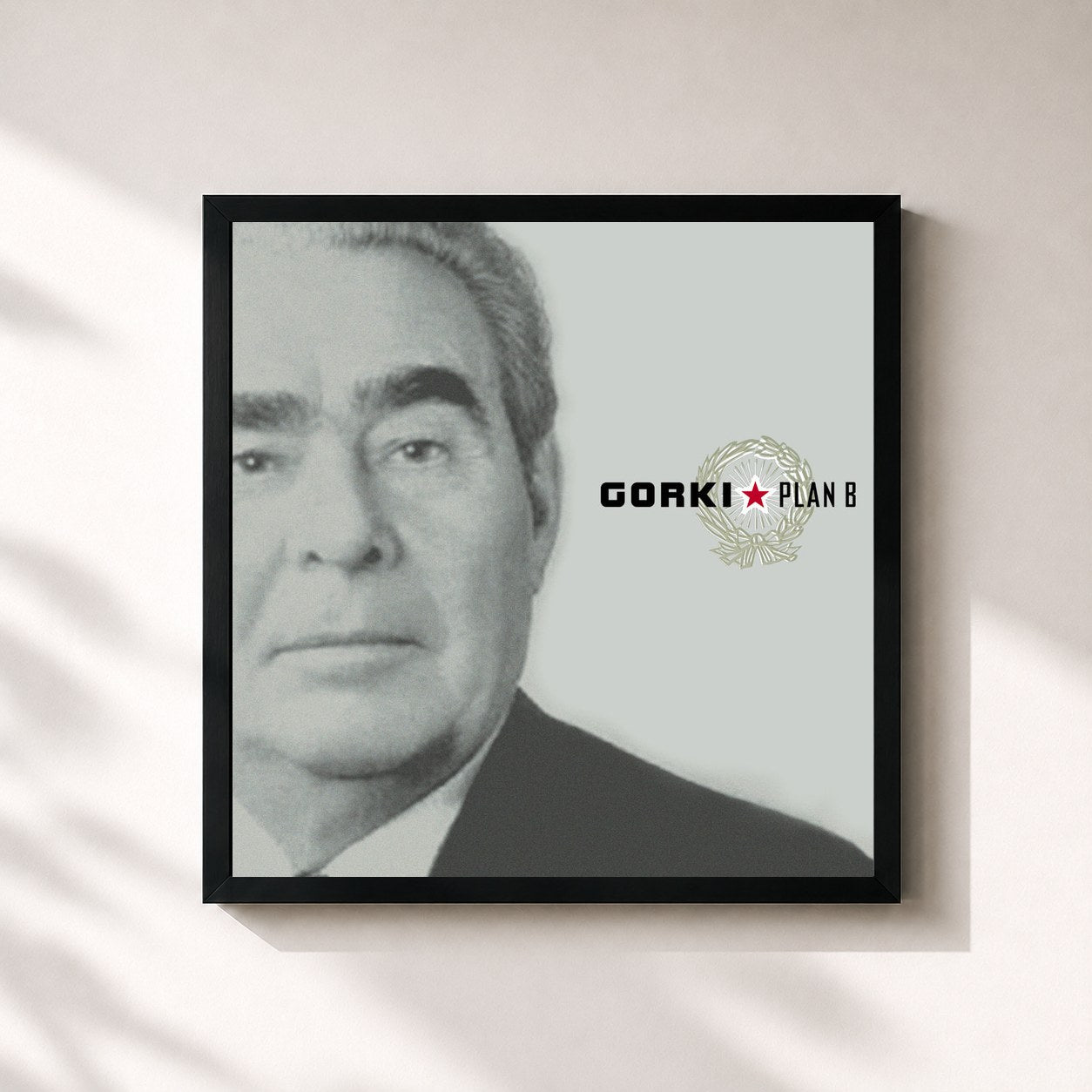 #noir Tableau carré de l'album Plan B de Gorki, cadre noir 32x32 cm