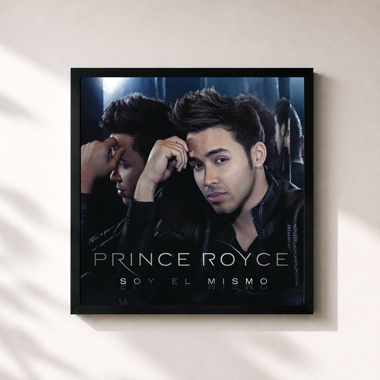 #noir Tableau carré de l'album Soy el Mismo de Prince Royce, cadre noir 32x32 cm