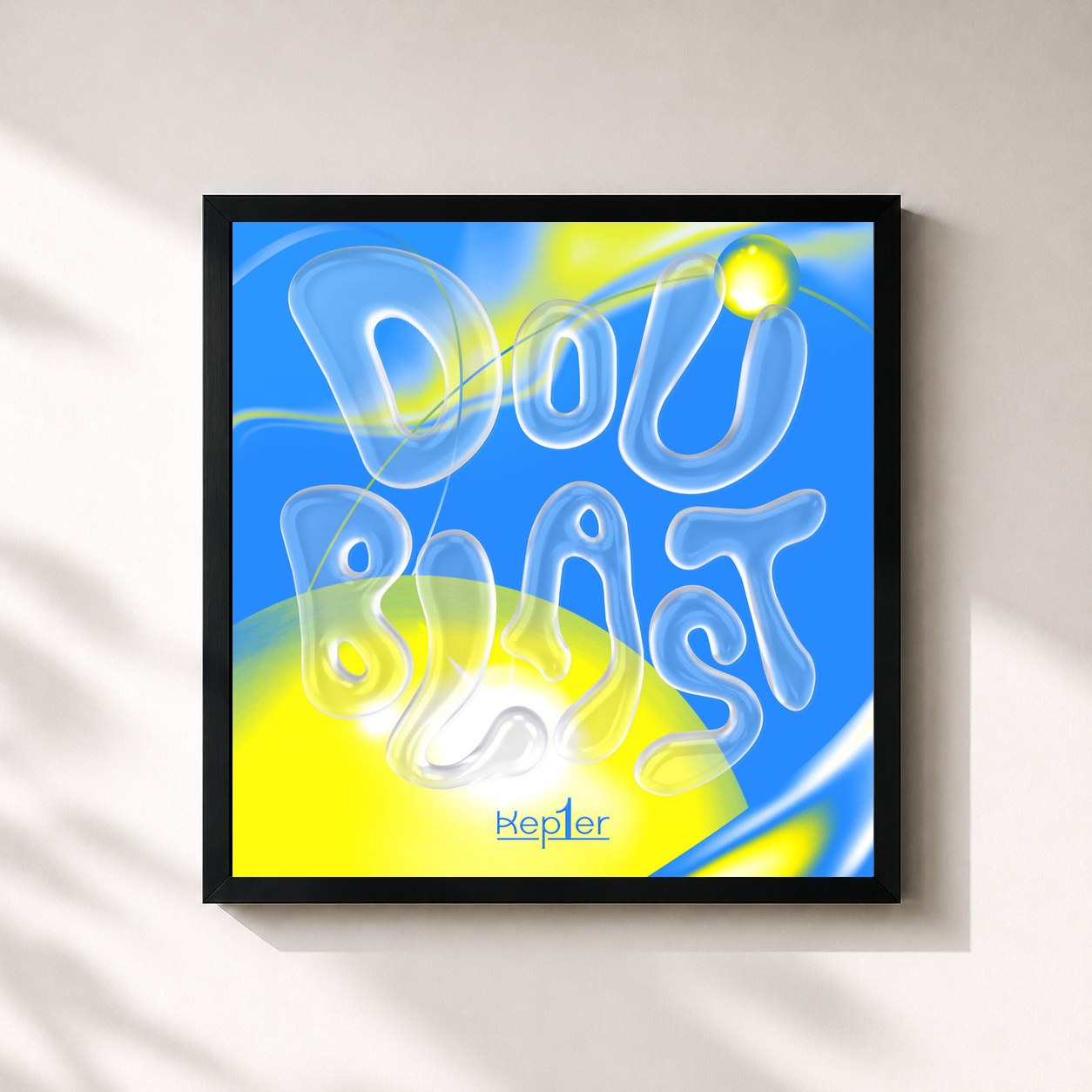 #noir Tableau carré de l'album DOUBLAST de Kep1er, cadre noir 32x32 cm