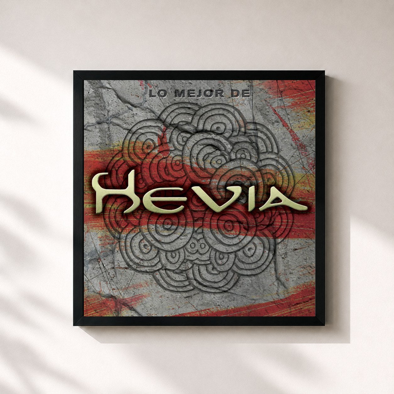 #noir Tableau carré de l'album Lo Mejor De Hevia de Hevia, cadre noir 32x32 cm