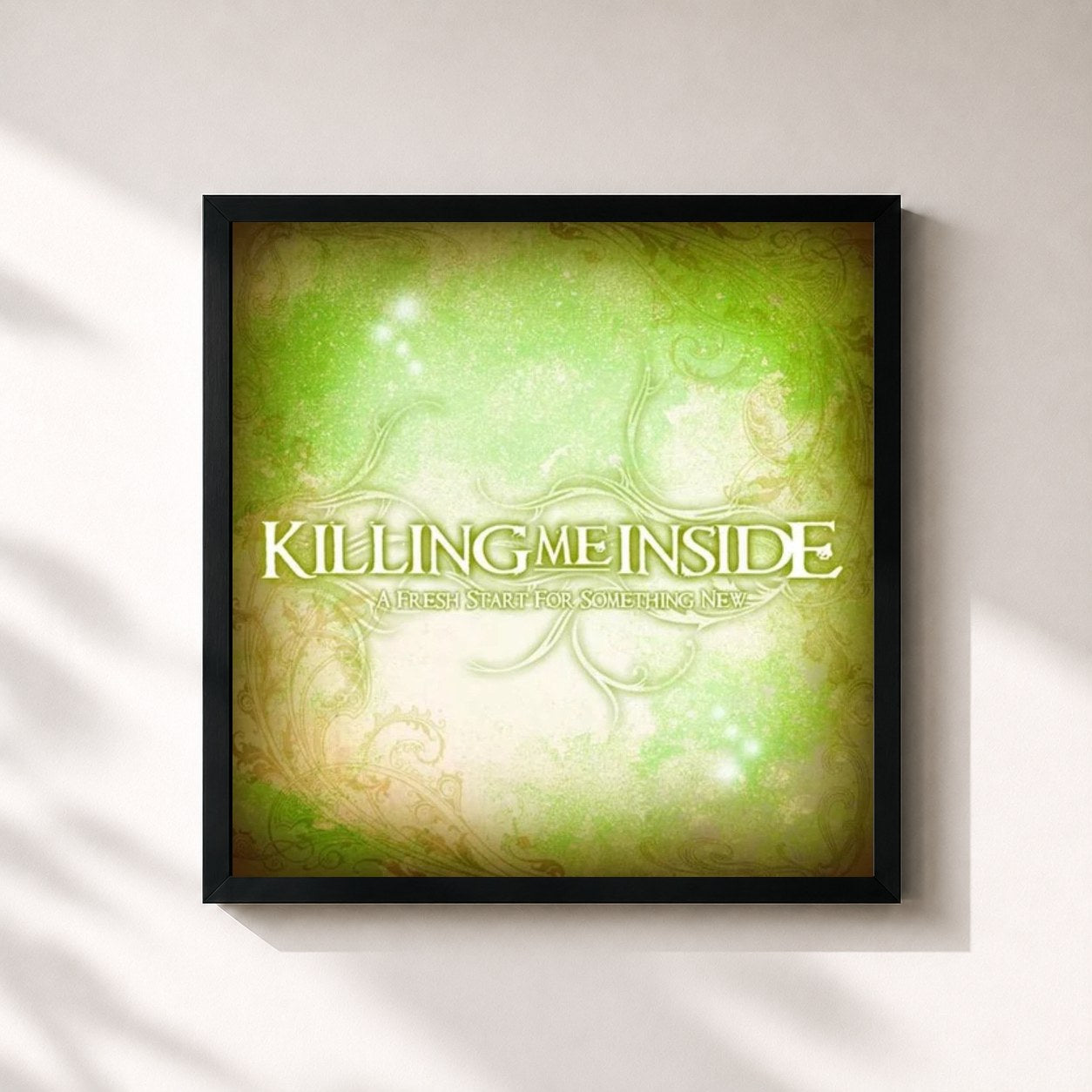 #noir Tableau carré de l'album A Fresh Start for Something New de Killing Me Inside, cadre noir 32x32 cm
