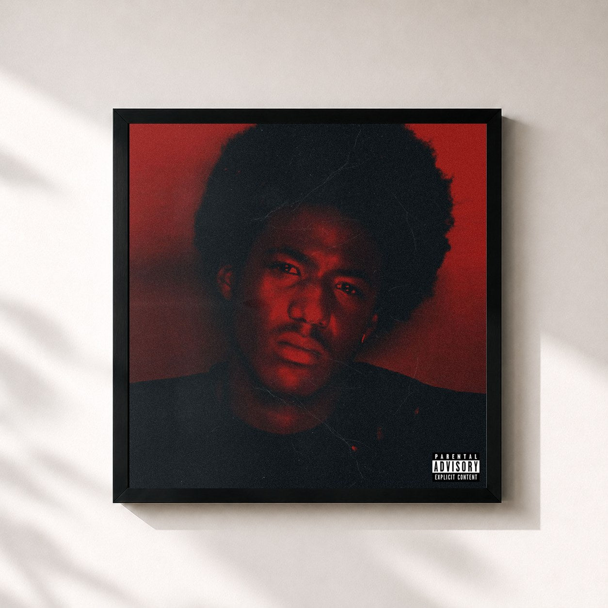 #noir Tableau carré de l'album 1 Up Top Ahk de Mozzy, cadre noir 32x32 cm