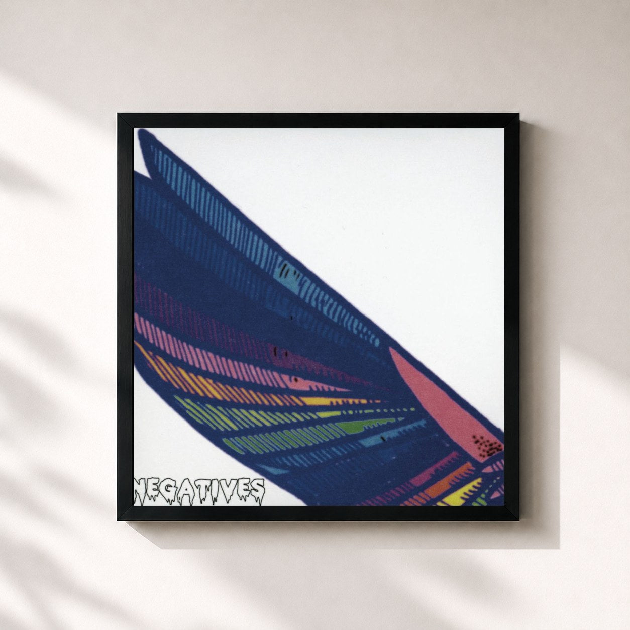 #noir Tableau carré de l'album Negatives de Phantom Planet, cadre noir 32x32 cm