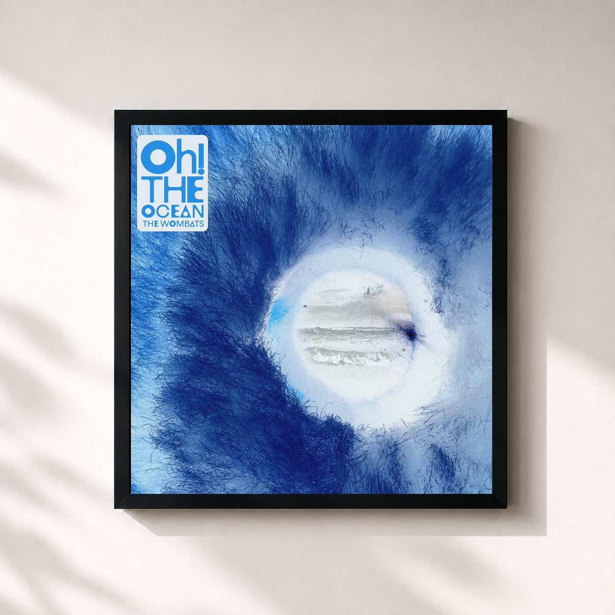 #noir Tableau carré de l'album Oh! The Ocean (Extended Version) de The Wombats, cadre noir 32x32 cm