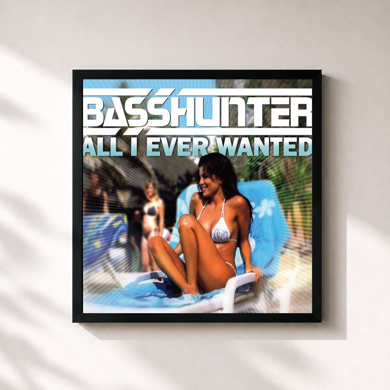 #noir Tableau carré de l'album All I Ever Wanted (German Maxi) de Basshunter, cadre noir 32x32 cm