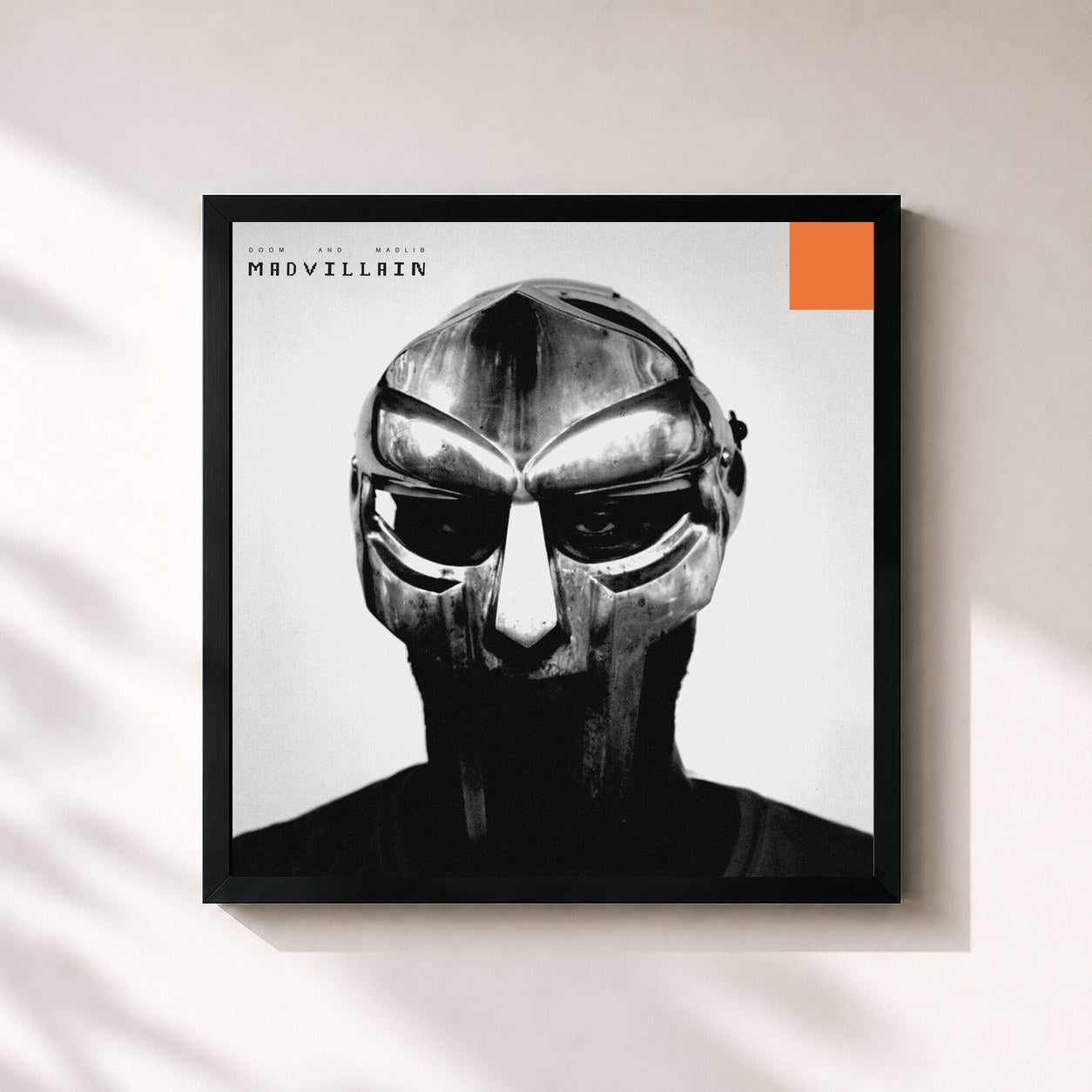 #noir Tableau carré de l'album Madvillainy de Madvillain, cadre noir 32x32 cm