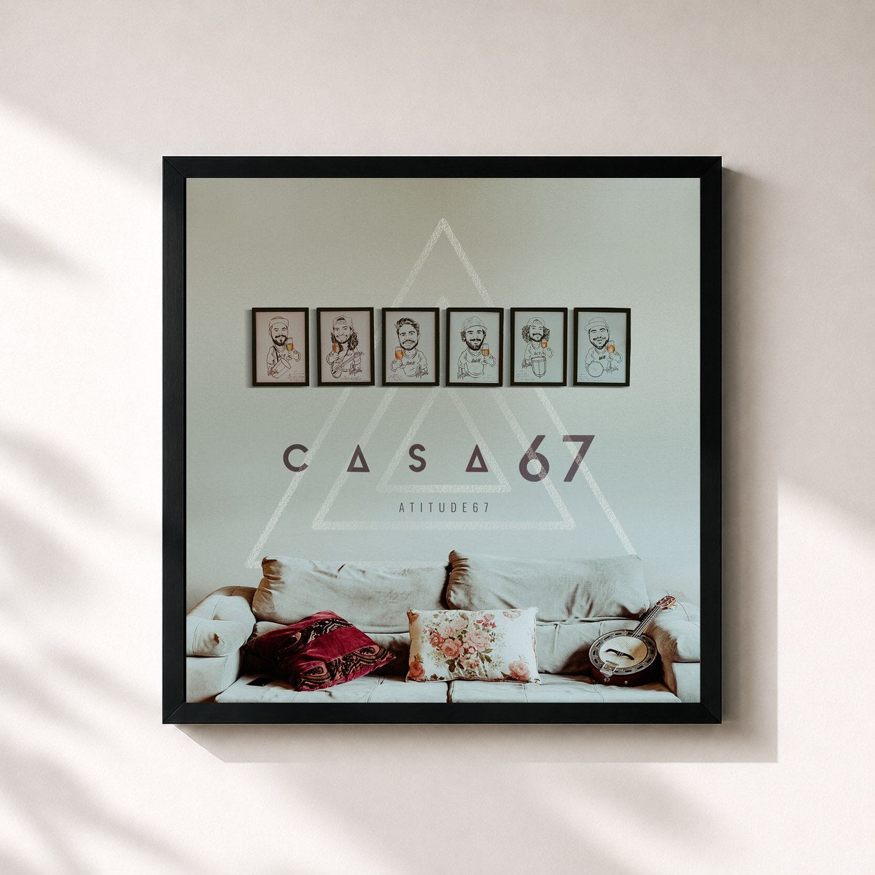 #noir Tableau carré de l'album Casa 67 de Atitude 67, cadre noir 32x32 cm