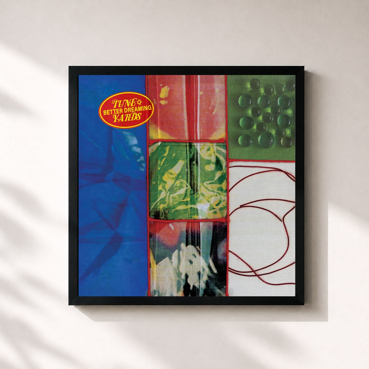 #noir Tableau carré de l'album Better Dreaming de Tune-Yards, cadre noir 32x32 cm