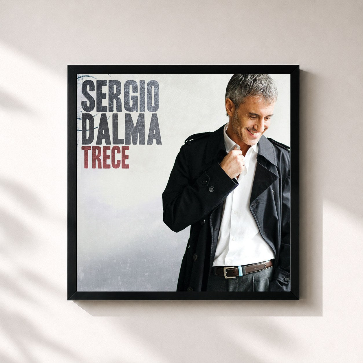 #noir Tableau carré de l'album Trece de Sergio Dalma, cadre noir 32x32 cm