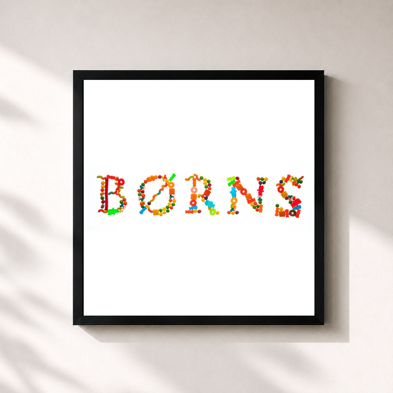 #noir Tableau carré de l'album Candy de BØRNS, cadre noir 32x32 cm
