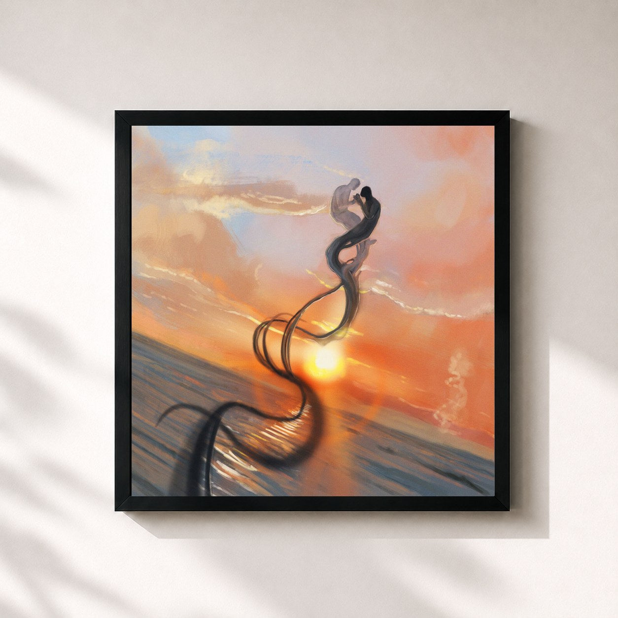 #noir Tableau carré de l'album You Promised A Lifetime de Myles Smith, cadre noir 32x32 cm