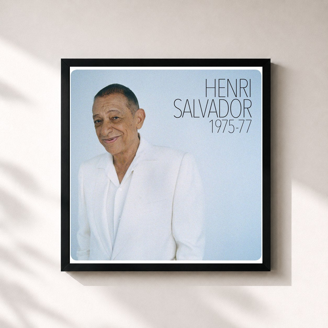 #noir Tableau carré de l'album Henri Salvador 1975-1977 de Henri Salvador, cadre noir 32x32 cm