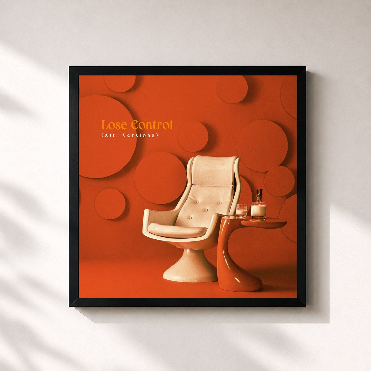 #noir Tableau carré de l'album Lose Control (Alt. Versions) de Teddy Swims, cadre noir 32x32 cm