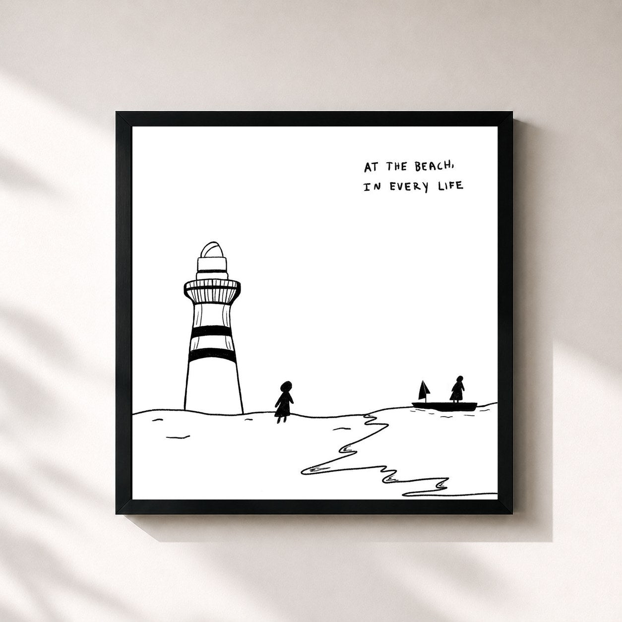 #noir Tableau carré de l'album At The Beach, In Every Life de Gigi Perez, cadre noir 32x32 cm